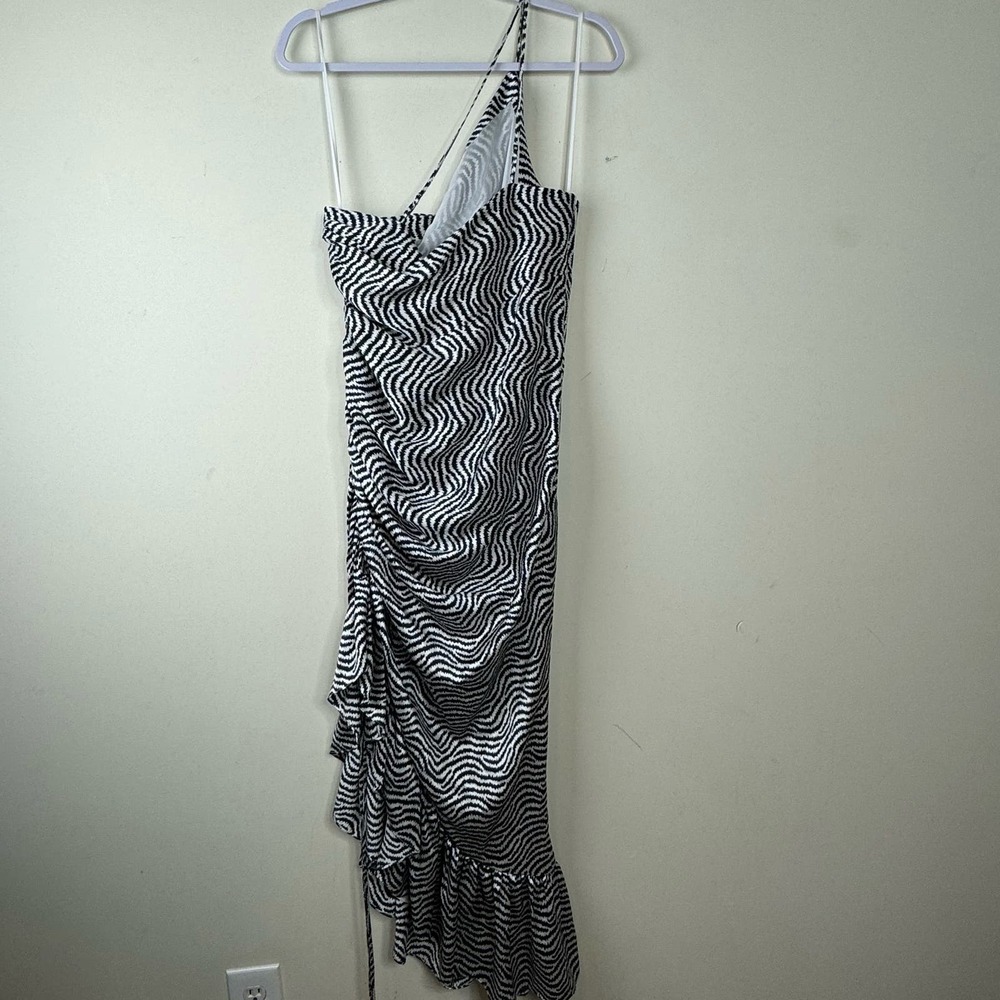 Cinq a Sept Ivory Navy Christel Dress NWOT Size 8 - Picture 6 of 9